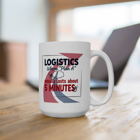 Logistics Manager 11/15oz Ceramic Coffee Mug | Supply Chain Specialist Sarcastic Gift | Plan A Lasts 5 Minutes