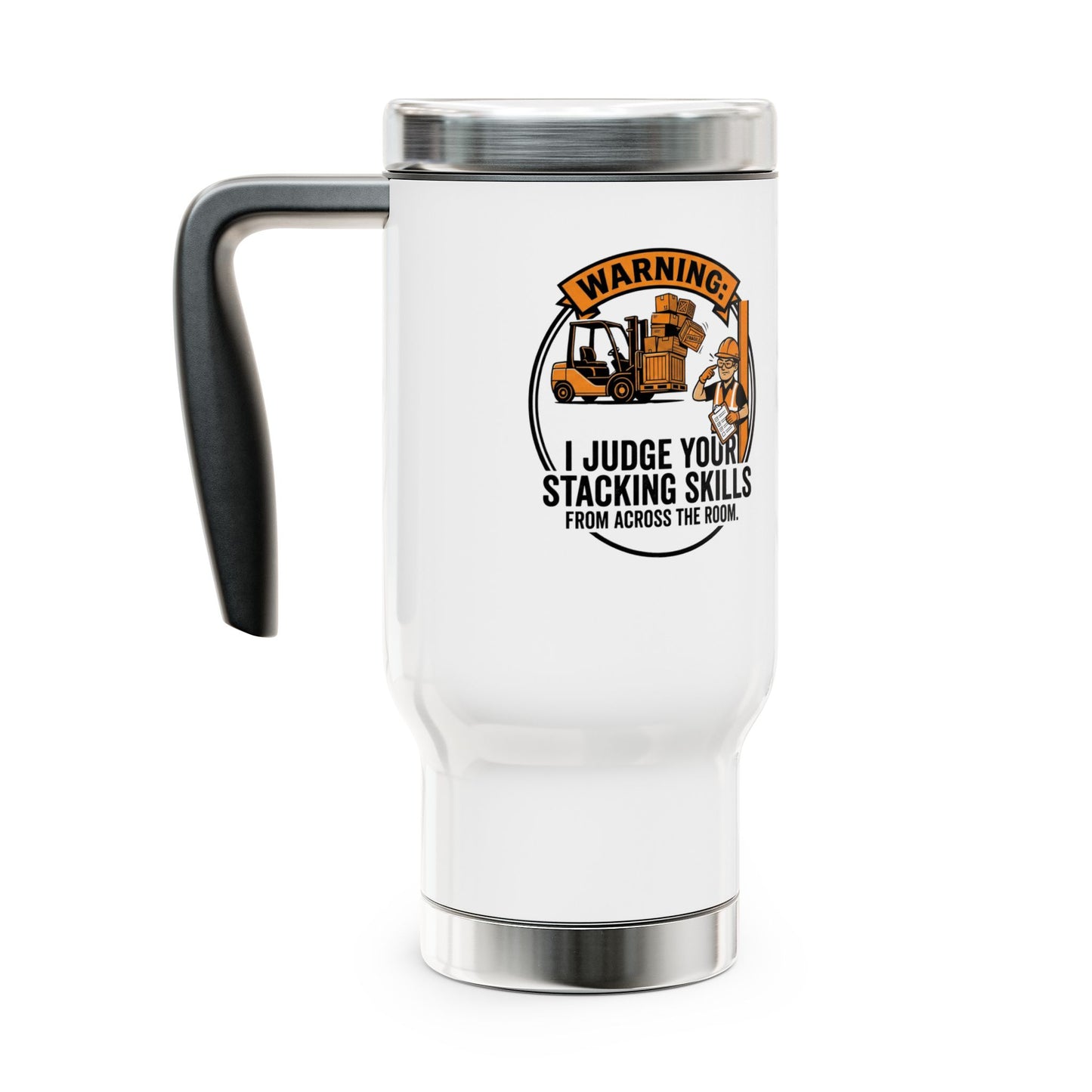 travel mug warning: I judge your stacking skills from across the room