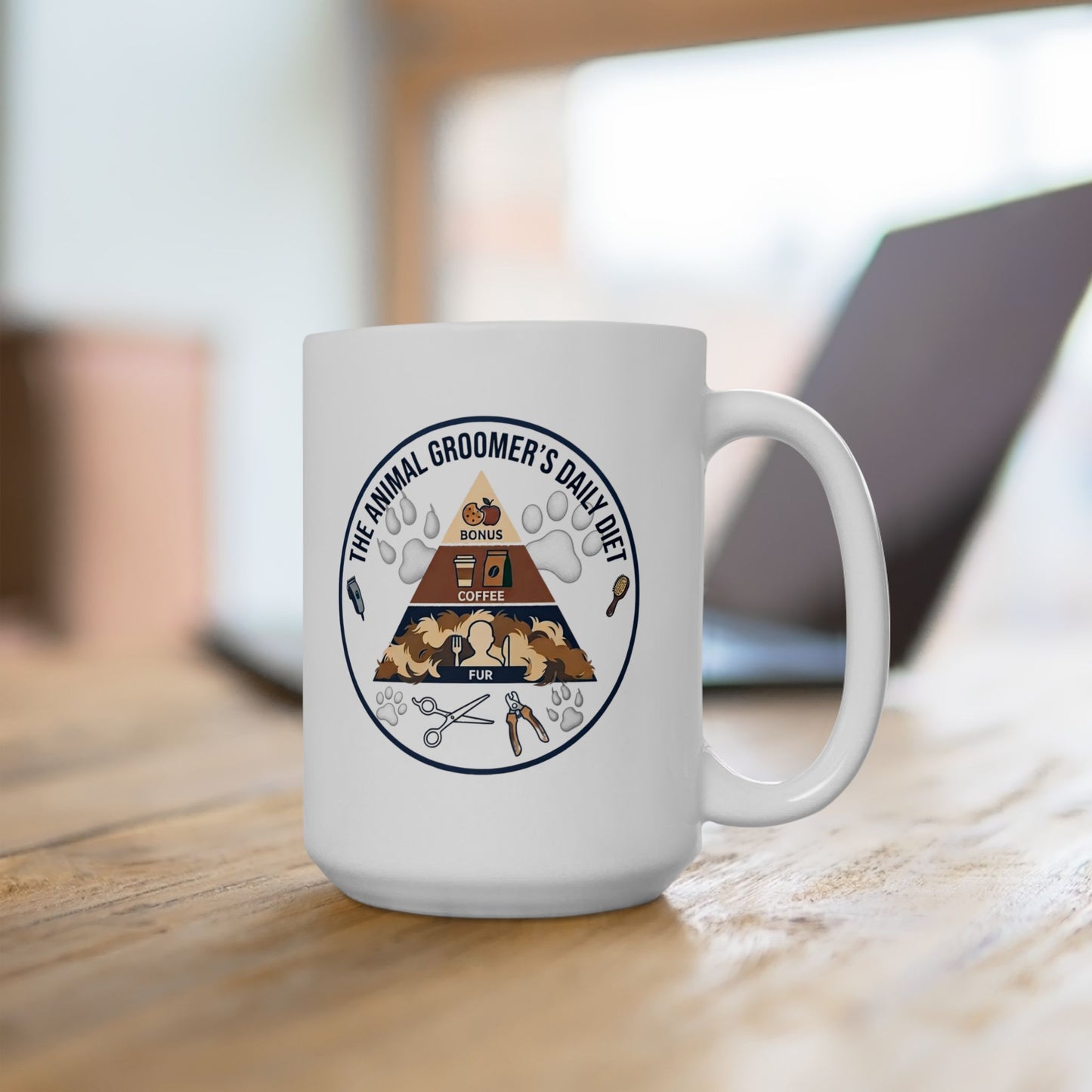 Animal Groomers Funny Design/Gift- "The animal groomers daily diet"- 11/15oz Ceramic Coffee Mug