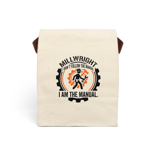 Millwright Gift- "I don't follow the manual. I am the manual" design- Canvas Lunch Bag
