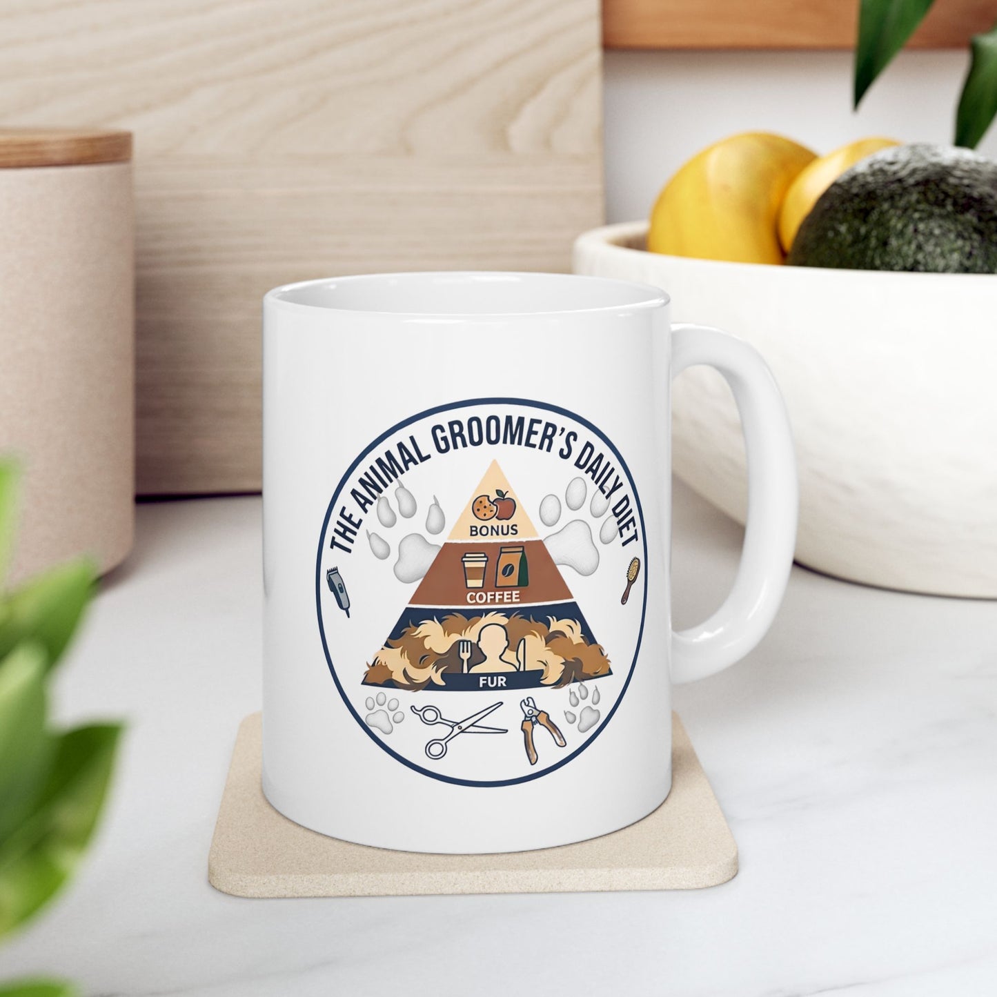 Animal Groomers Funny Design/Gift- "The animal groomers daily diet"- 11/15oz Ceramic Coffee Mug