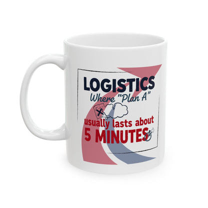 Logistics Manager 11/15oz Ceramic Coffee Mug | Supply Chain Specialist Sarcastic Gift | Plan A Lasts 5 Minutes