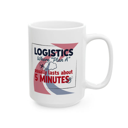 Logistics Manager 11/15oz Ceramic Coffee Mug | Supply Chain Specialist Sarcastic Gift | Plan A Lasts 5 Minutes