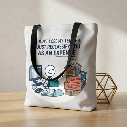 Bookkeeper/Administrative Gift- "I don't lose my temper, I just reclassify you as an expense" design- 13x13/16x16" Polyester Tote Bag