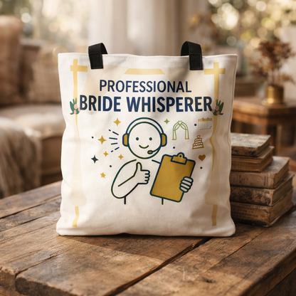 Event Planner/Wedding Planner Gift- "Professional bride whisperer" design- 13x13/16x16" Polyester Tote Bag