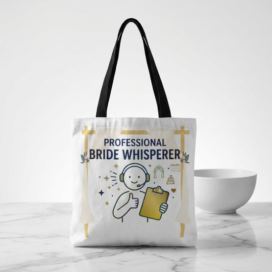 Event Planner/Wedding Planner Gift- "Professional bride whisperer" design- 13x13/16x16" Polyester Tote Bag