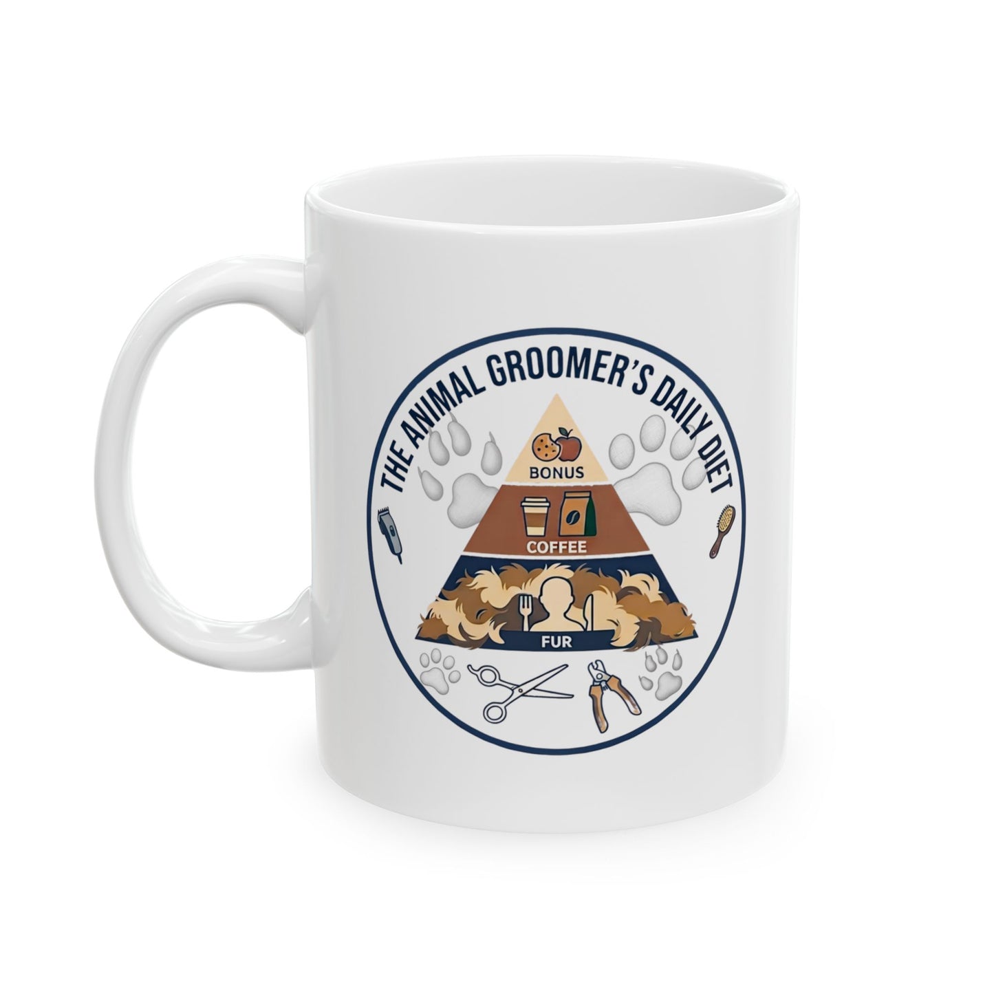 Animal Groomers Funny Design/Gift- "The animal groomers daily diet"- 11/15oz Ceramic Coffee Mug