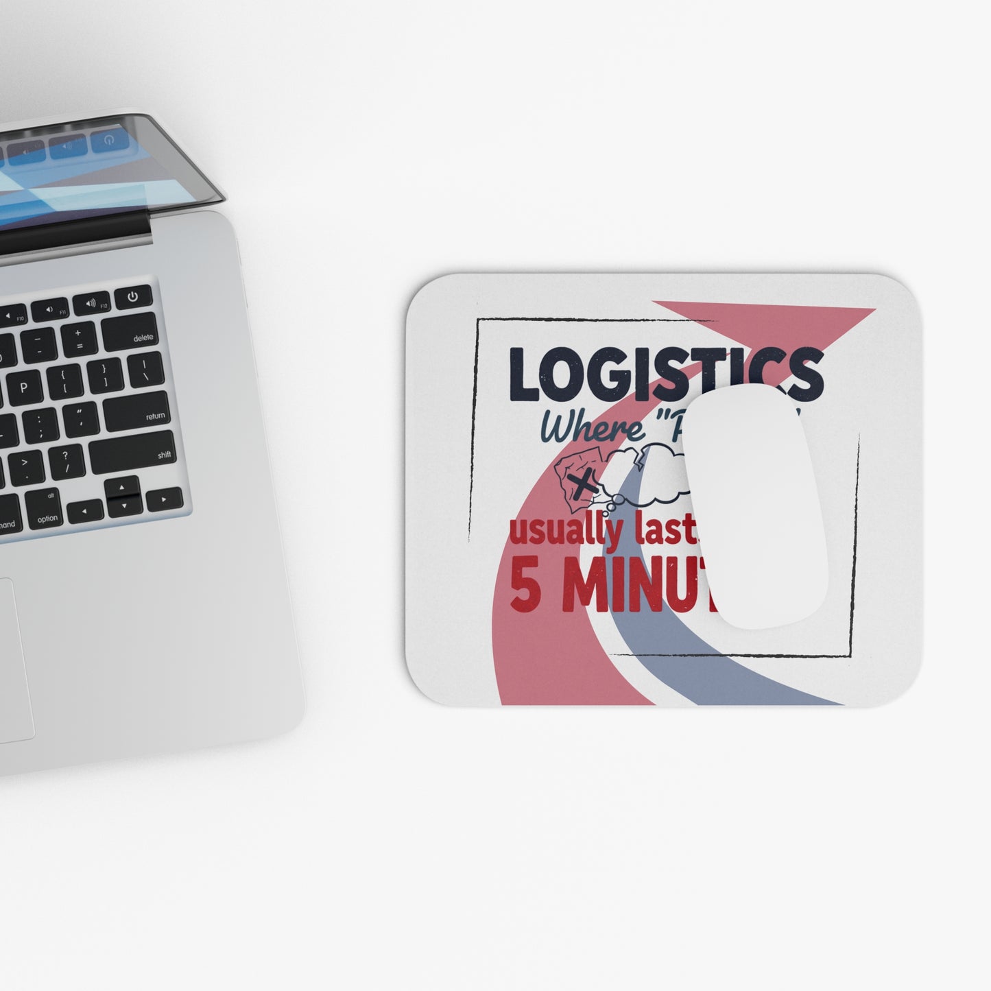 Funny Logistics Gift- "Where plan A usually lasts about 5 minutes" design- 9x8" Mousepad