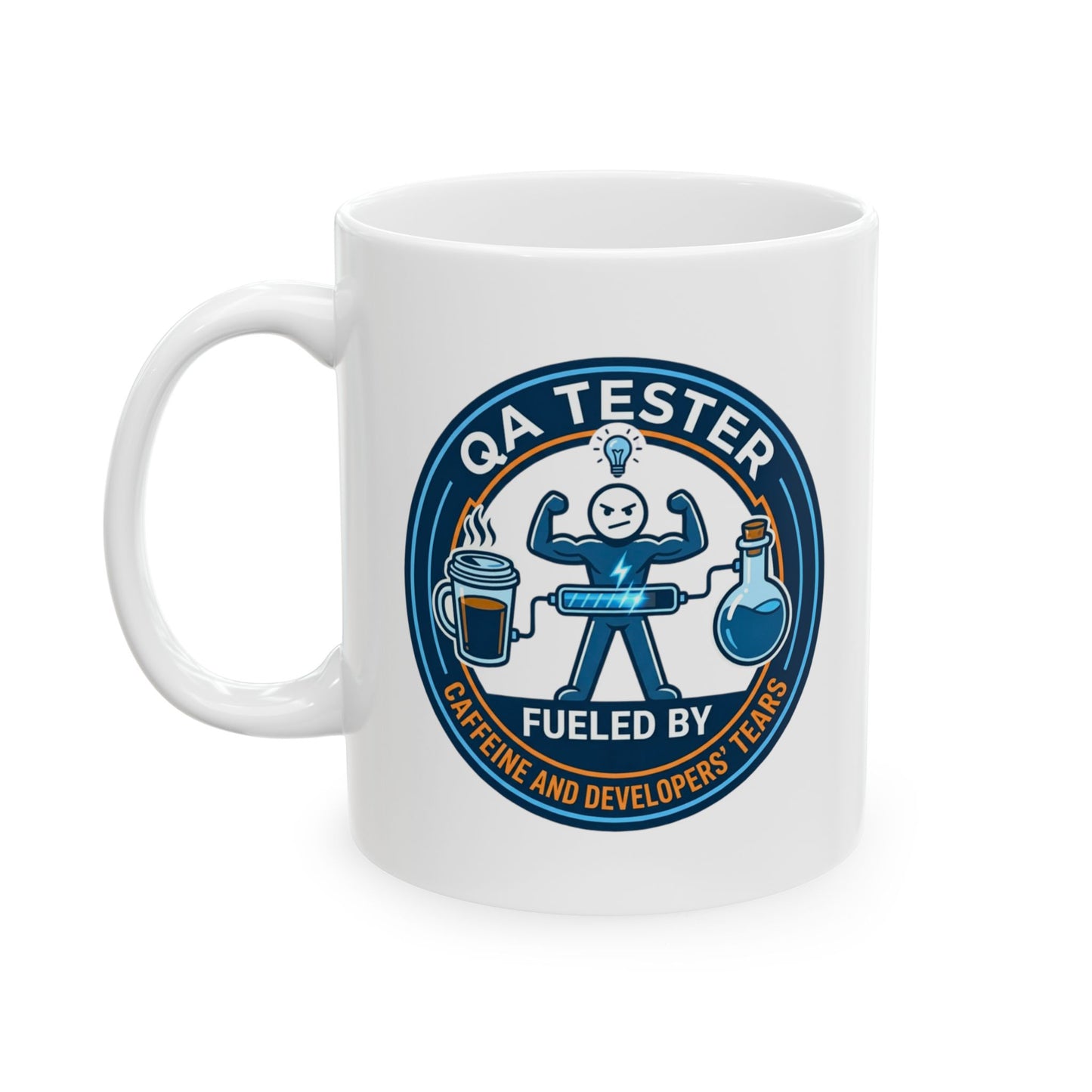 QA(Quality Assurance) Tester Funny Design- "Fueled by caffeine and developers' tears"- 11/15oz Ceramic Coffee Mug