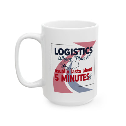 Logistics Manager 11/15oz Ceramic Coffee Mug | Supply Chain Specialist Sarcastic Gift | Plan A Lasts 5 Minutes