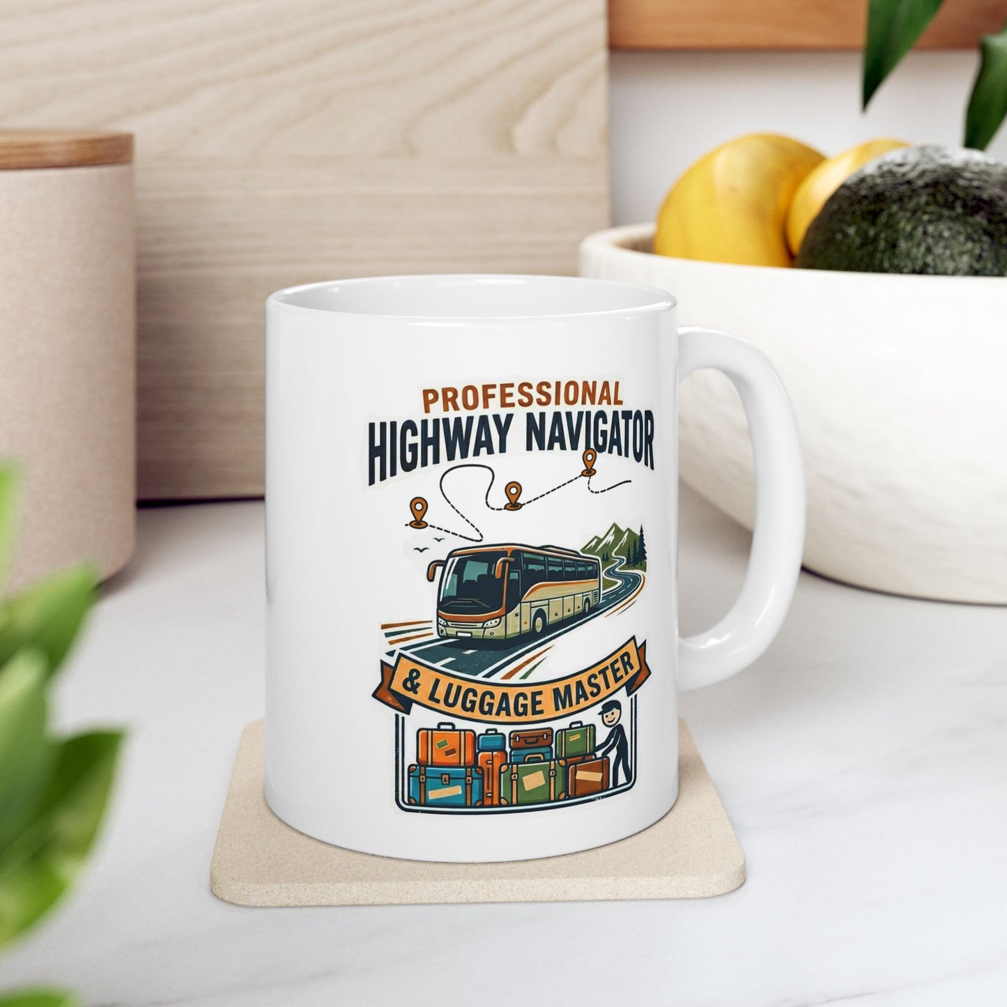 Bus Driver "Professional Highway Navigator & Luggage Master"- 11/15oz Ceramic Coffee Mug - Funny Coach Operator gift