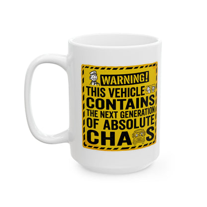 Funny School Bus Driver Gift | "Warning: This vehicle contains the next generation of absolute chaos"- 11/15oz Ceramic Coffee Mug
