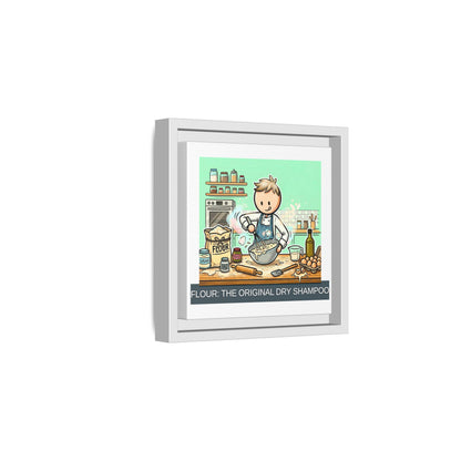 Baker/Pastry Chef Gift- "Flour: The Original Dry Shampoo" design- 8x8" Framed Matte Canvas